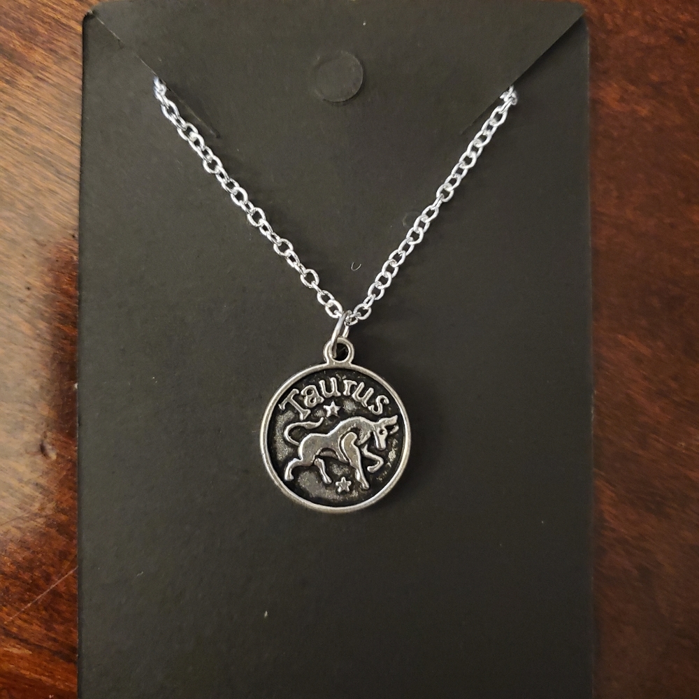 Zodiac Double Sided Taurus Charm Necklace